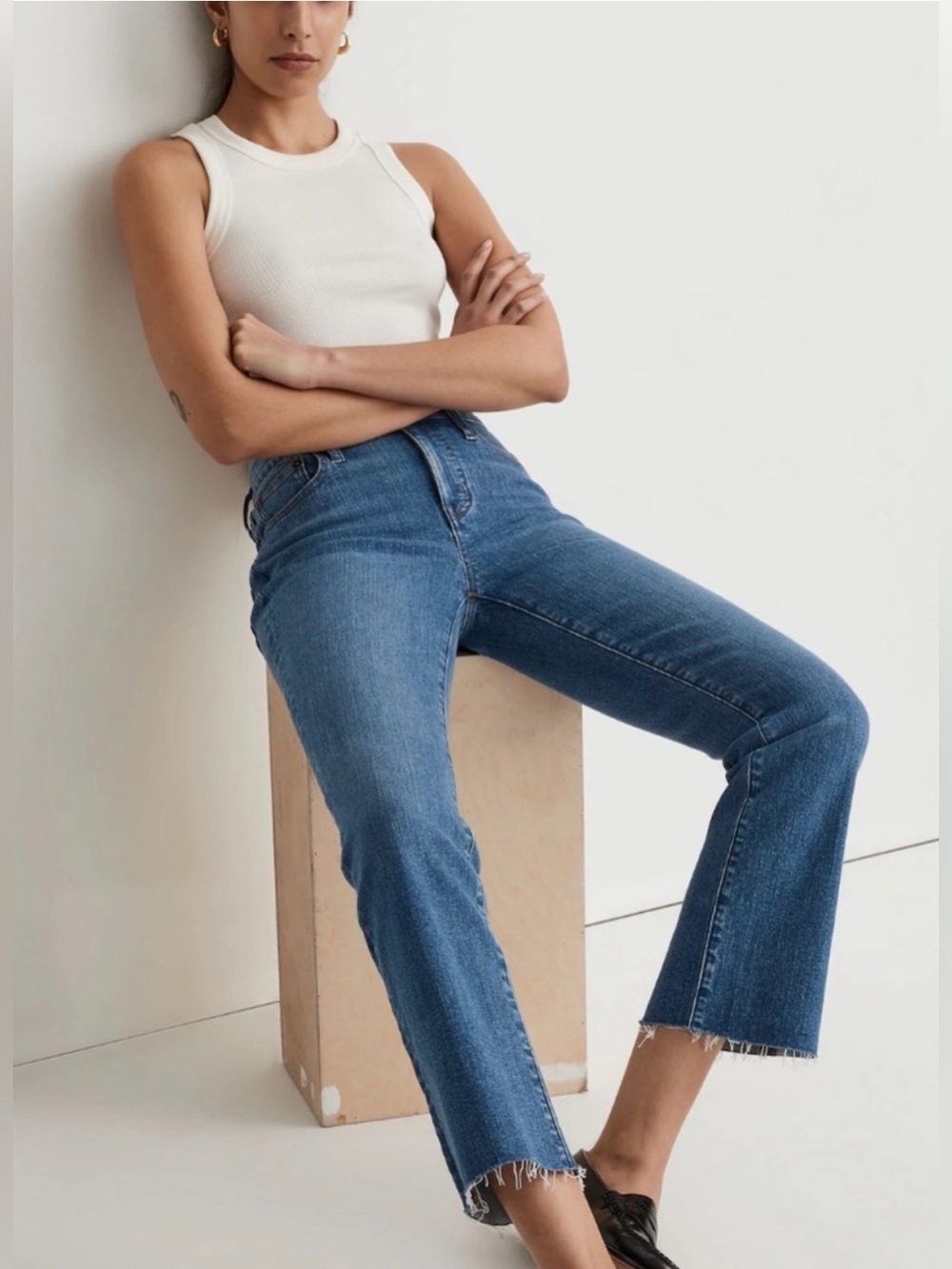 Madewell Kick Out Crop Jeans in Brinton Wash, 25P EUC